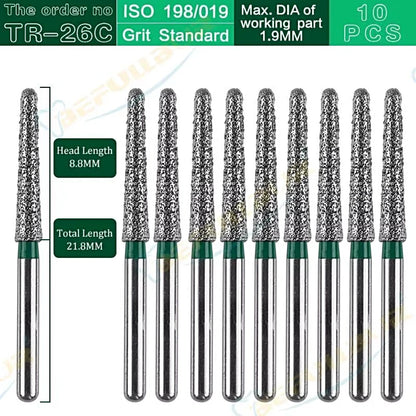 TR-C TC ( Taper Round End ) Type 10PCS Dental Diamond Burs