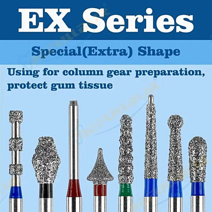 EX-F ( Special Extra Shape ) Type 10PCS Dental Diamond Burs