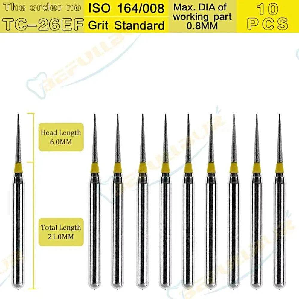 TC-EF ( Taper Conical End ) Type 10PCS Dental Diamond Burs