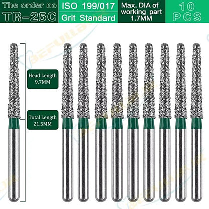 TR-C TC ( Taper Round End ) Type 10PCS Dental Diamond Burs