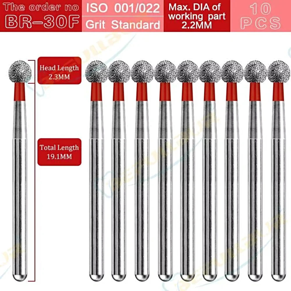 BR ( Ball Round ) Type 10PCS Dental Diamond Burs