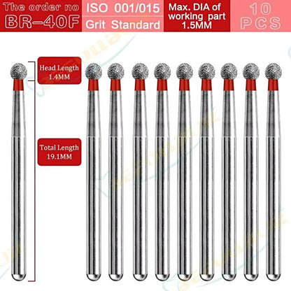 BR ( Ball Round ) Type 10PCS Dental Diamond Burs