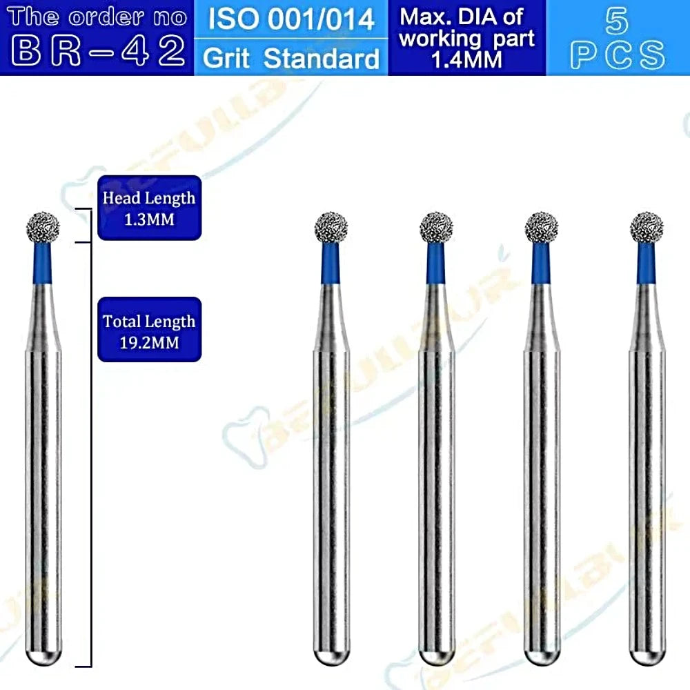 BR ( Ball Round ) Type 5PCS Dental Diamond Burs