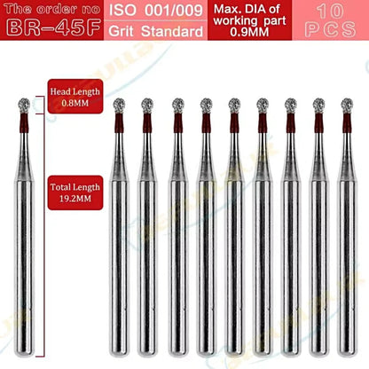 BR ( Ball Round ) Type 10PCS Dental Diamond Burs