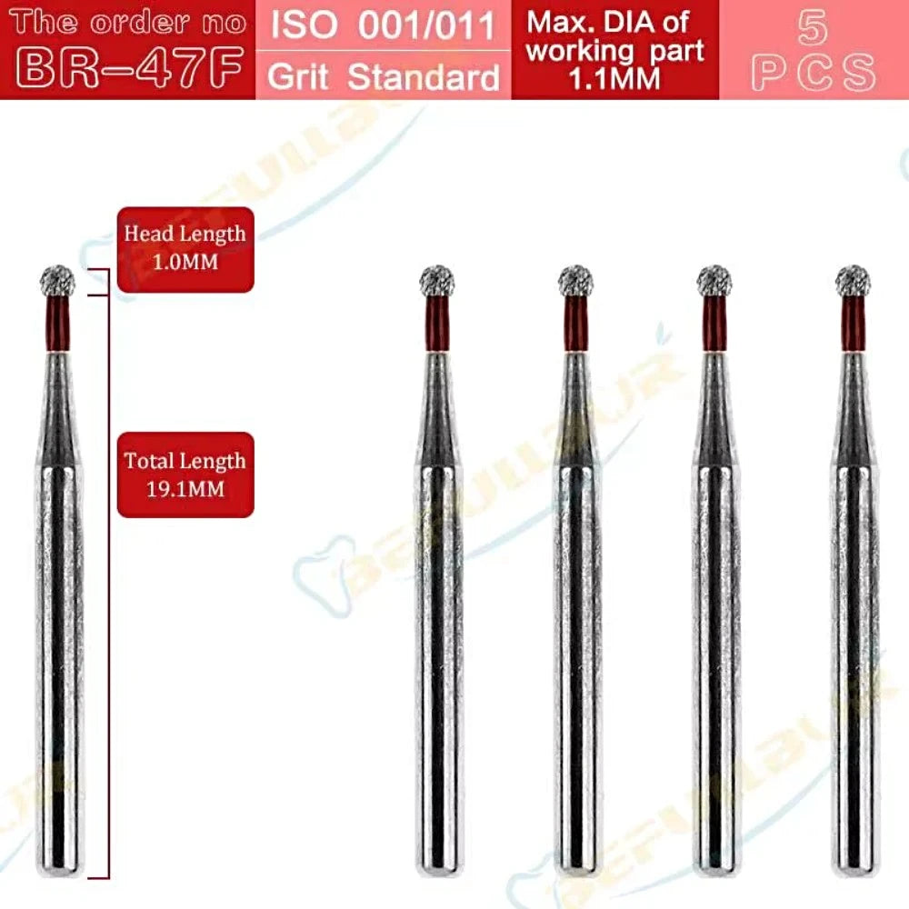 BR C & F ( Ball Round ) Type 5PCS Dental Diamond Burs