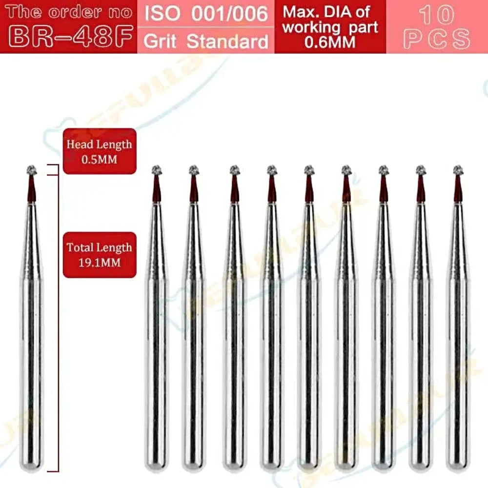 BR ( Ball Round ) Type 10PCS Dental Diamond Burs