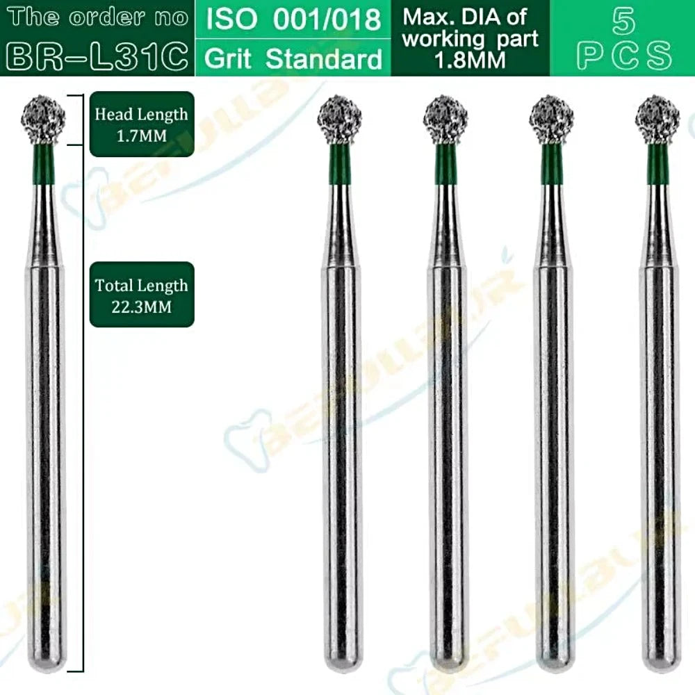 BR C & F ( Ball Round ) Type 5PCS Dental Diamond Burs