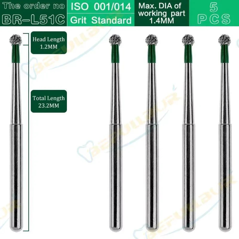 BR C & F ( Ball Round ) Type 5PCS Dental Diamond Burs