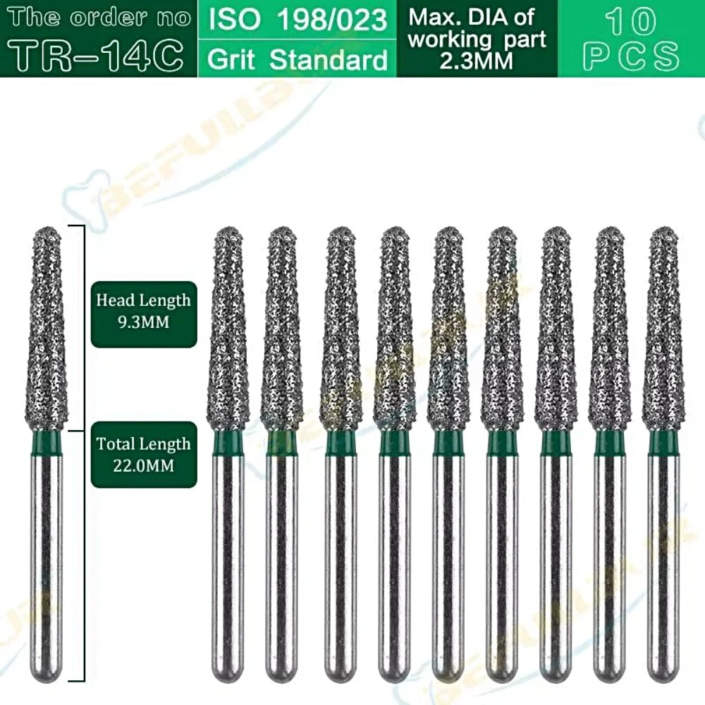 TR-C TC ( Taper Round End ) Type 10PCS Dental Diamond Burs