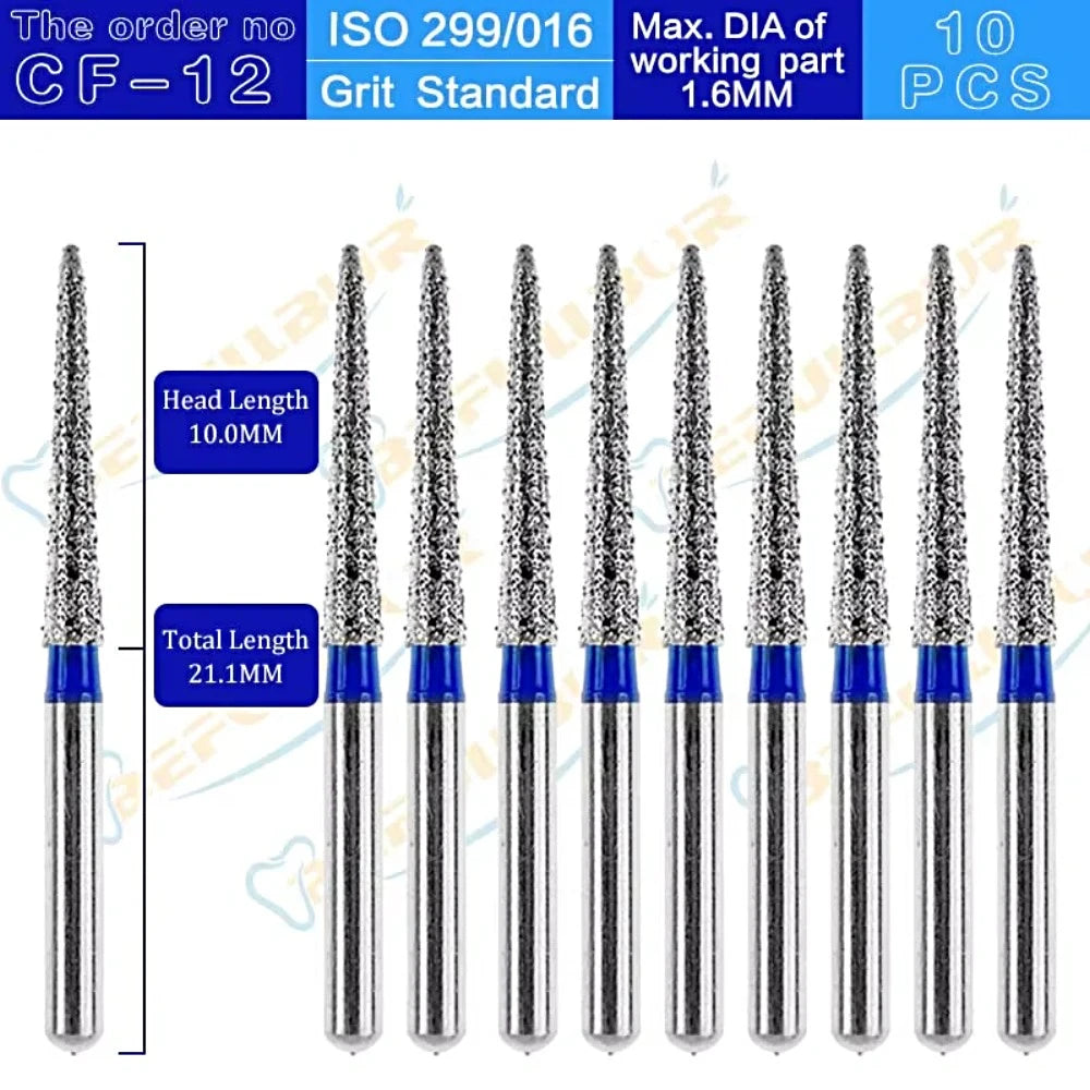 CF ( Chamfer ) Type 10PCS Dental Diamond Burs