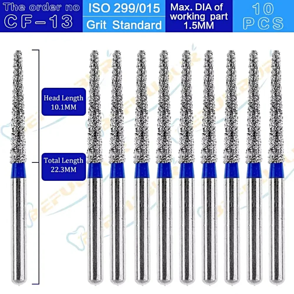 CF ( Chamfer ) Type 10PCS Dental Diamond Burs