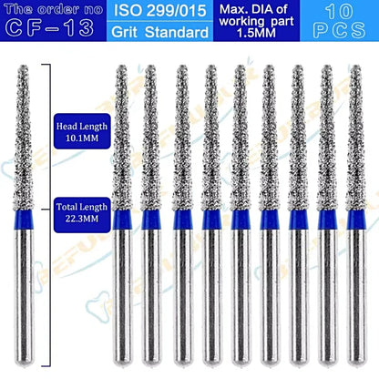 CF ( Chamfer ) Type 10PCS Dental Diamond Burs