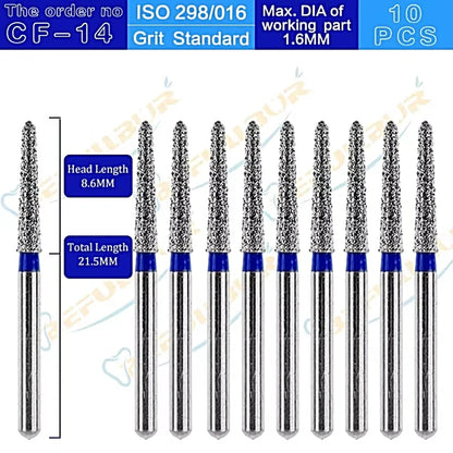 CF ( Chamfer ) Type 10PCS Dental Diamond Burs