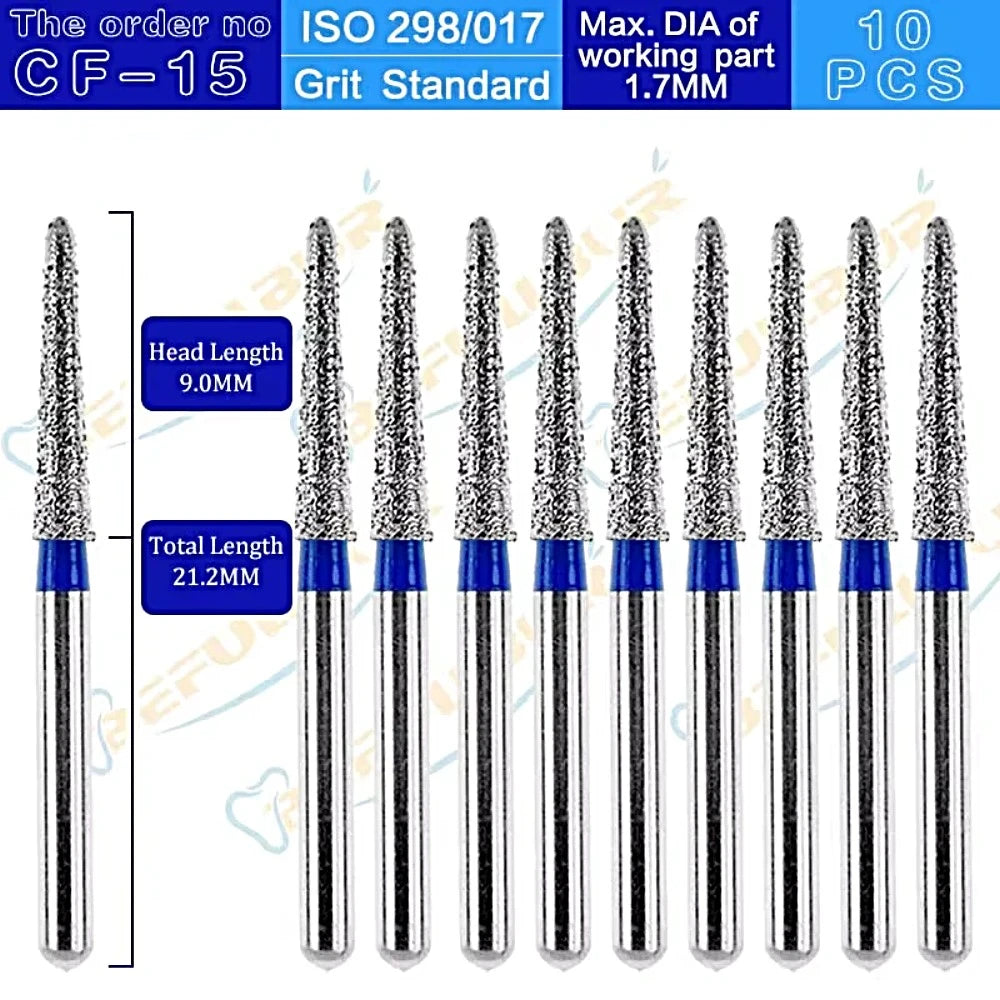 CF ( Chamfer ) Type 10PCS Dental Diamond Burs