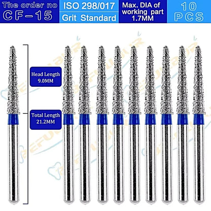 CF ( Chamfer ) Type 10PCS Dental Diamond Burs