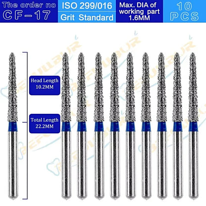 CF ( Chamfer ) Type 10PCS Dental Diamond Burs