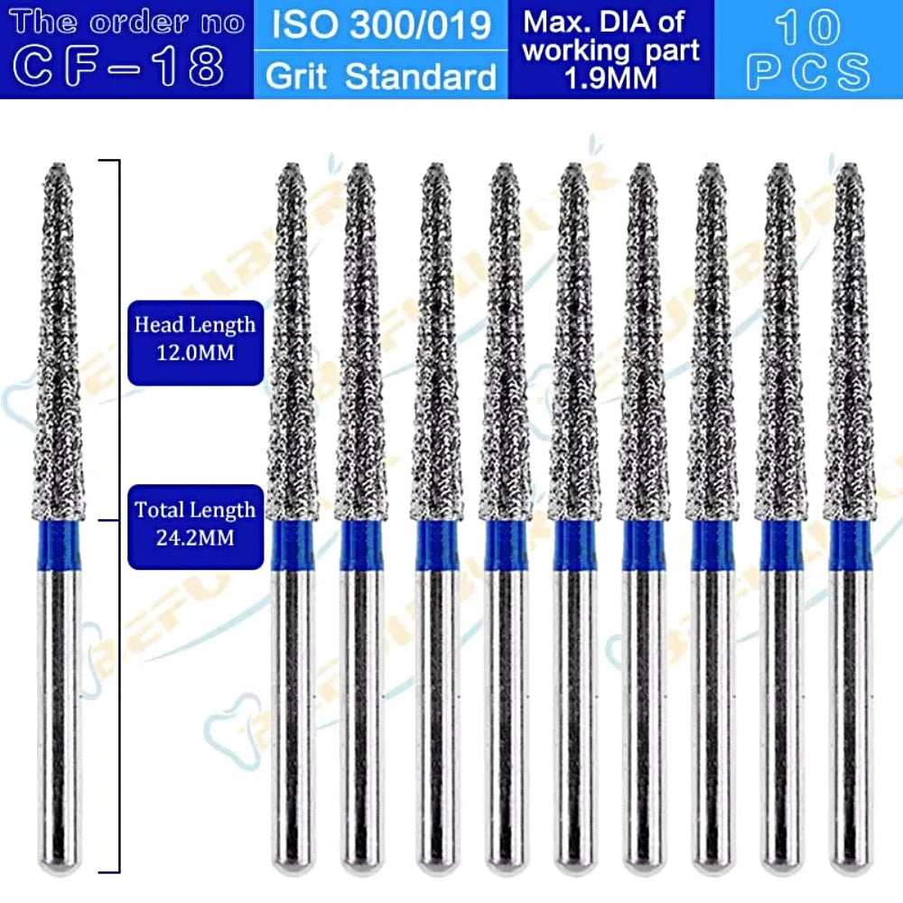 CF ( Chamfer ) Type 10PCS Dental Diamond Burs