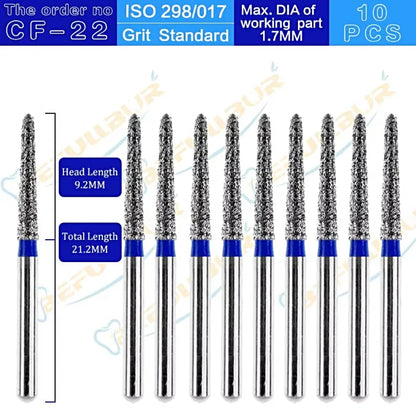 CF ( Chamfer ) Type 10PCS Dental Diamond Burs