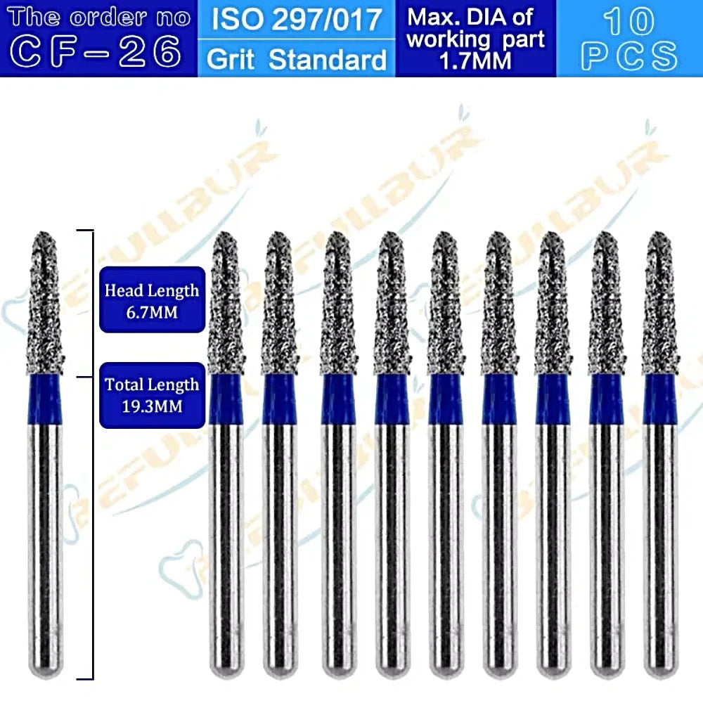 CF ( Chamfer ) Type 10PCS Dental Diamond Burs