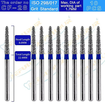 CF ( Chamfer ) Type 10PCS Dental Diamond Burs
