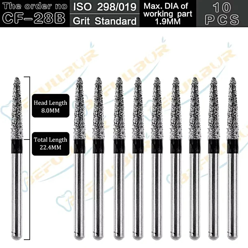 CF-B/C/EF ( Taper Flat End ) Type 10PCS Dental Diamond Burs