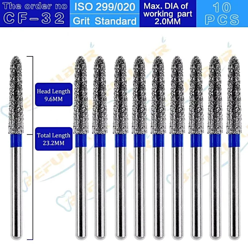 CF ( Chamfer ) Type 10PCS Dental Diamond Burs
