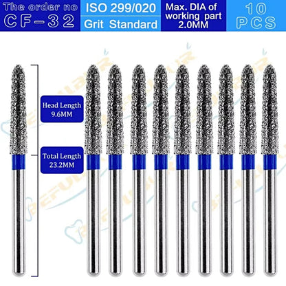 CF ( Chamfer ) Type 10PCS Dental Diamond Burs