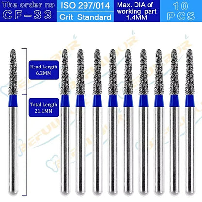 CF ( Chamfer ) Type 10PCS Dental Diamond Burs