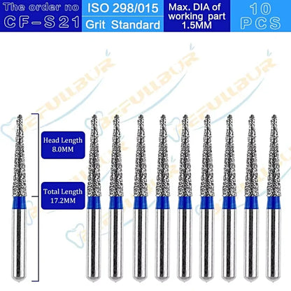 CF ( Chamfer ) Type 10PCS Dental Diamond Burs