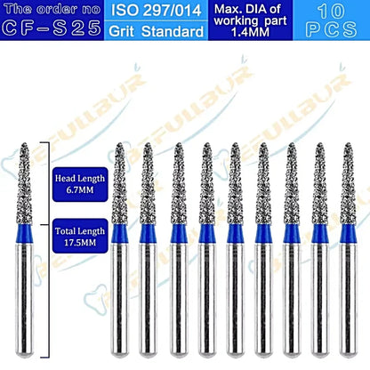 CF ( Chamfer ) Type 10PCS Dental Diamond Burs