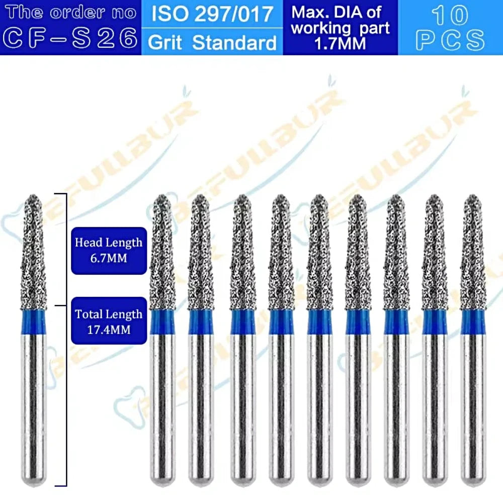 CF ( Chamfer ) Type 10PCS Dental Diamond Burs
