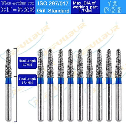 CF ( Chamfer ) Type 10PCS Dental Diamond Burs
