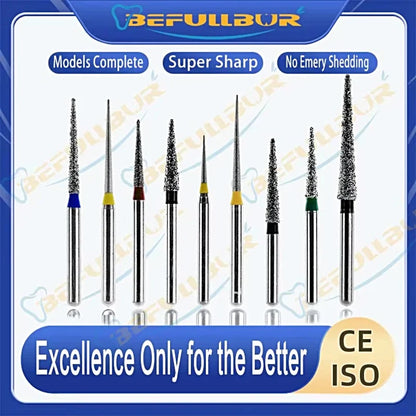 TC-EF ( Taper Conical End ) Type 10PCS Dental Diamond Burs
