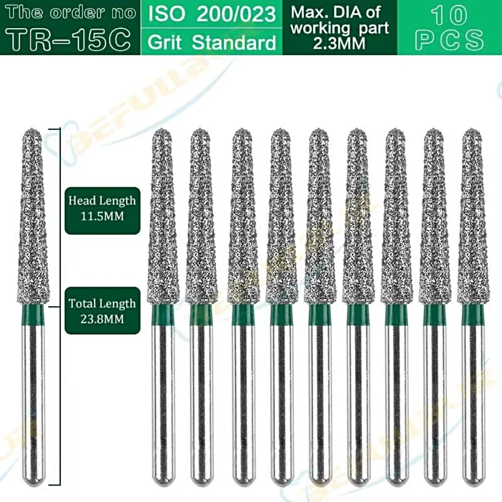 TR-C TC ( Taper Round End ) Type 10PCS Dental Diamond Burs