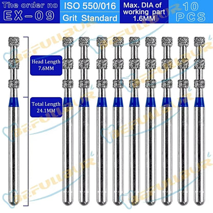 EX ( Special Extra Shape ) Type 10PCS Dental Diamond Burs