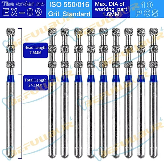 EX ( Special Extra Shape ) Type 10PCS Dental Diamond Burs