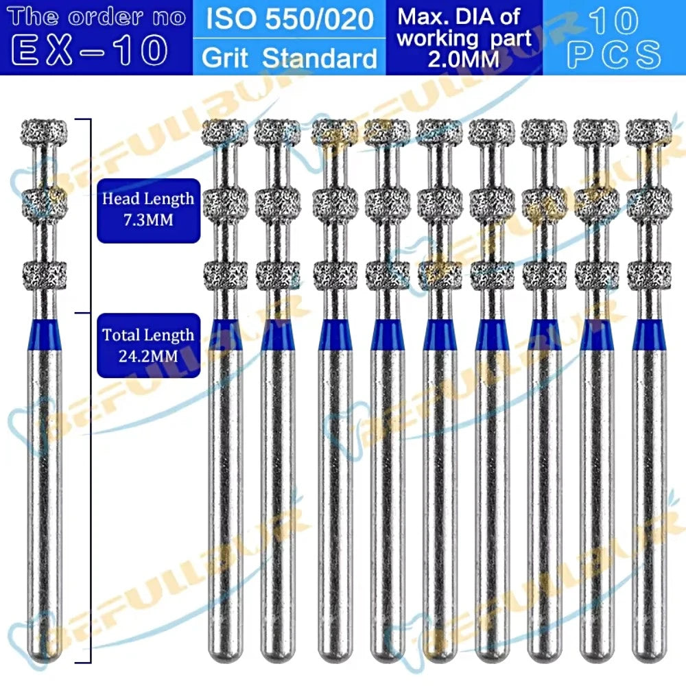 EX ( Special Extra Shape ) Type 10PCS Dental Diamond Burs