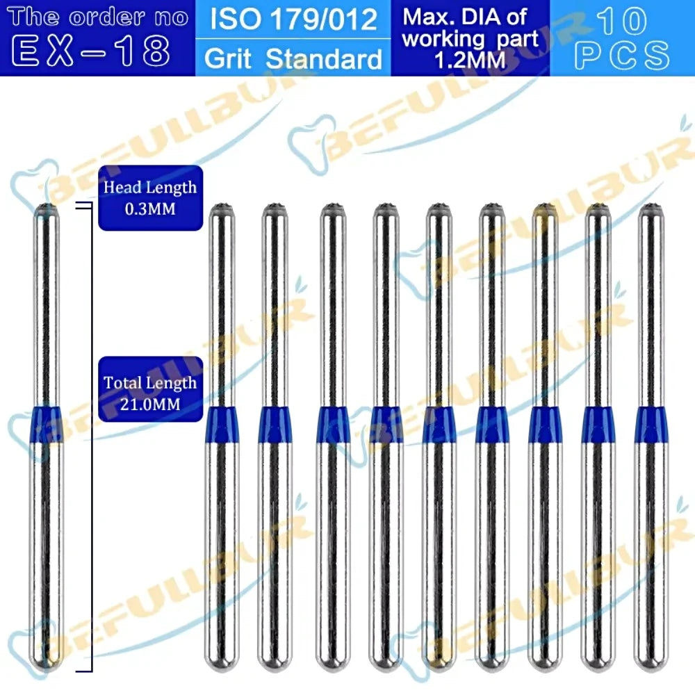 EX ( Special Extra Shape ) Type 10PCS Dental Diamond Burs