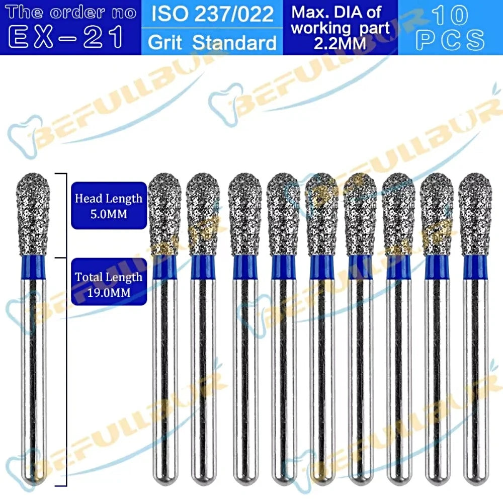 EX ( Special Extra Shape ) Type 10PCS Dental Diamond Burs