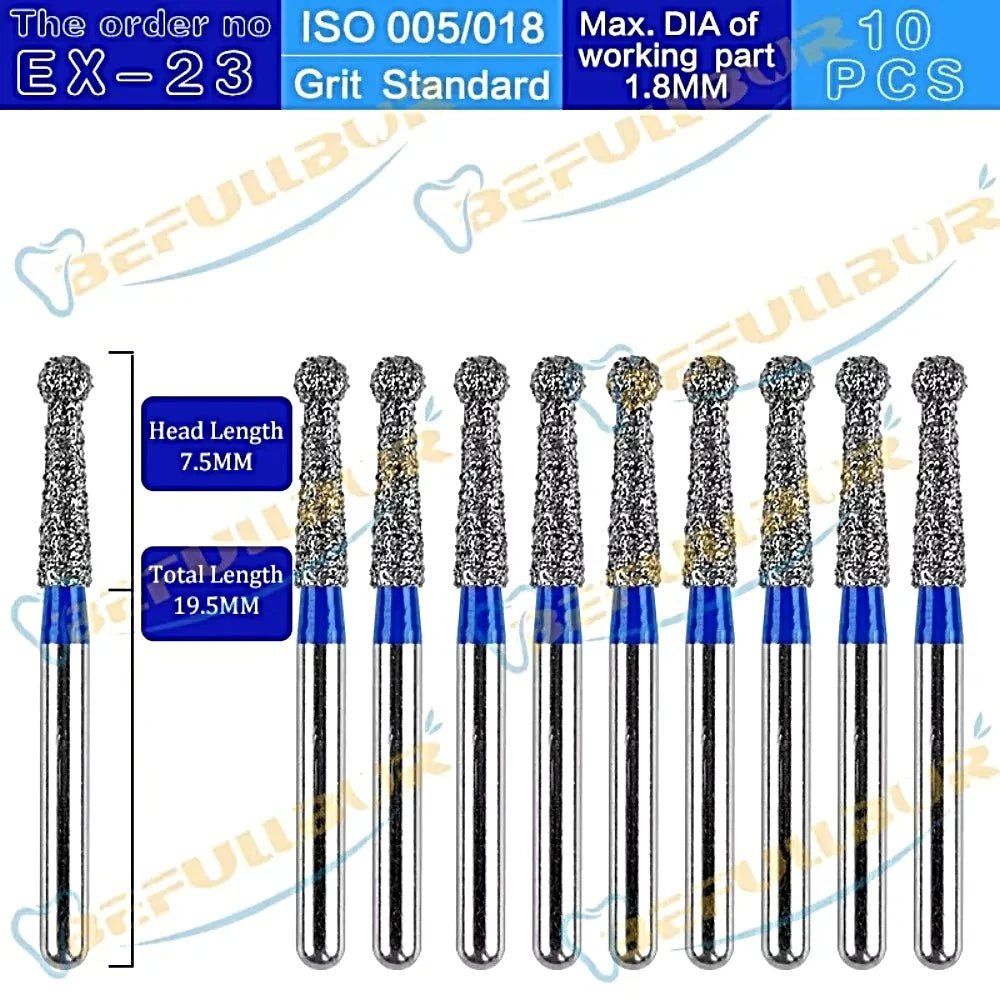 EX ( Special Extra Shape ) Type 10PCS Dental Diamond Burs