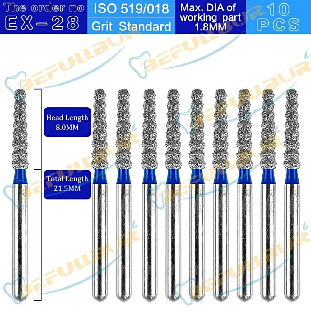 EX ( Special Extra Shape ) Type 10PCS Dental Diamond Burs