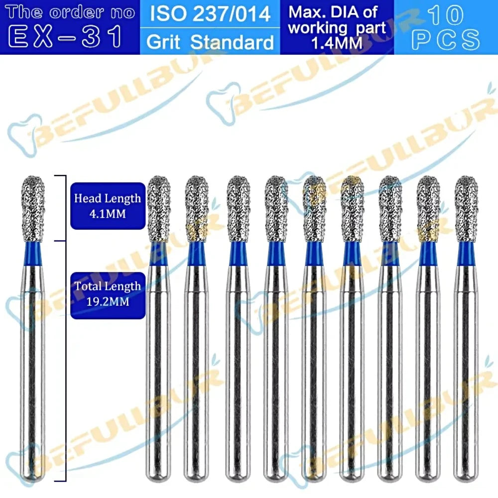EX ( Special Extra Shape ) Type 10PCS Dental Diamond Burs