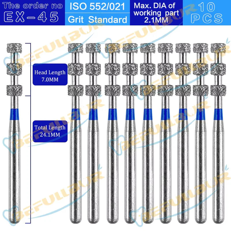 EX ( Special Extra Shape ) Type 10PCS Dental Diamond Burs