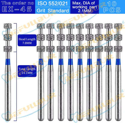 EX ( Special Extra Shape ) Type 10PCS Dental Diamond Burs