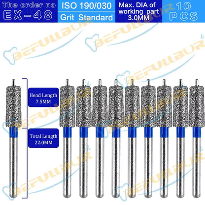 EX ( Special Extra Shape ) Type 10PCS Dental Diamond Burs