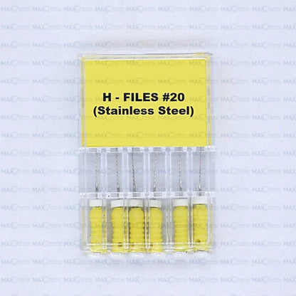 H Files Stainless Steel 6pcs/pack
