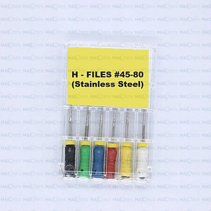 H Files Stainless Steel 6pcs/pack