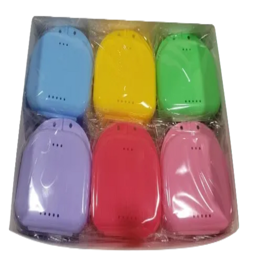 Assorted Colors Denture Box ( W/Strainer Basket / W/ Hole ) - Bright Supply