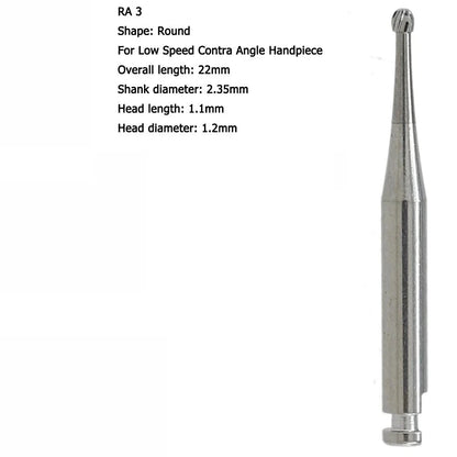 RA 3S Round Carbide Burs ( Short Shank )