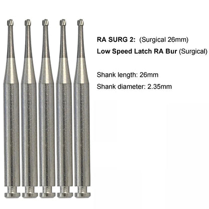 RA 2SL Round Carbide Burs ( Surgical Length )